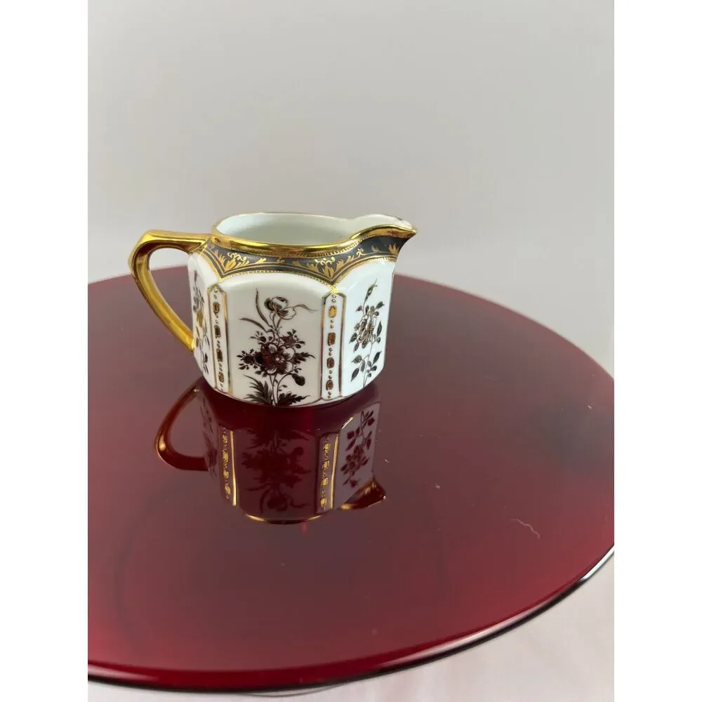 Antique Nippon Noritake Morimura Black Gold Porcelain Tea Service 13 Piece Set